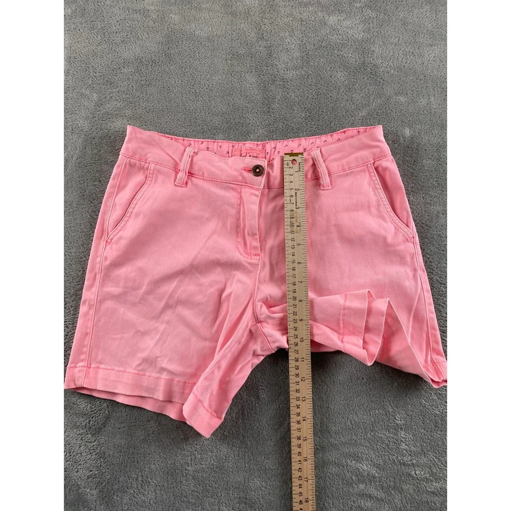 Land 'n Sea Womens Pink Chino Shorts Sz 4 Mid Rise Stretch Cotton Summer Casual